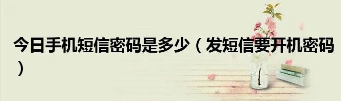 今日手机短信密码是多少（发短信要开机密码）