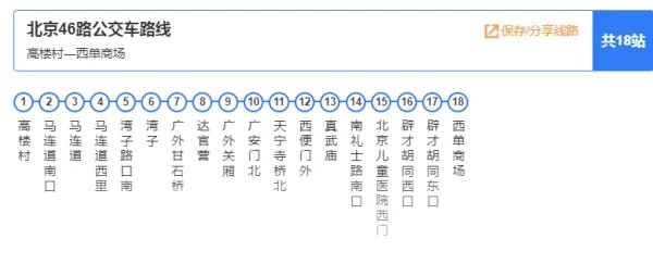 46路公交车路线路线图