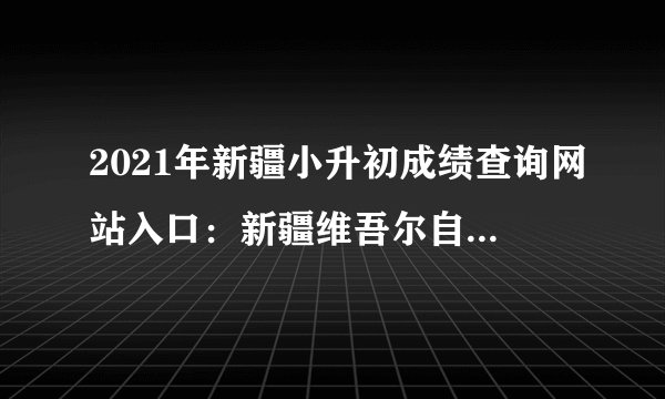 2021年新疆小升初成绩查询网站入口:新疆维吾尔自治区教育厅