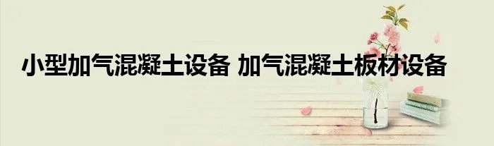 小型加气混凝土设备 加气混凝土板材设备