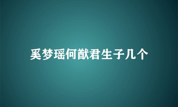 奚梦瑶何猷君生子几个
