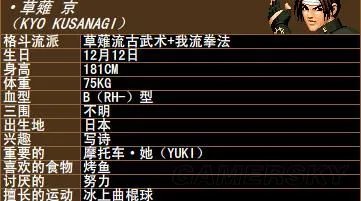 《拳皇》系列人物资料大全 拳皇系列人物背景资料图鉴