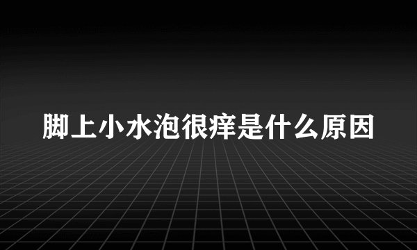 脚上小水泡很痒是什么原因