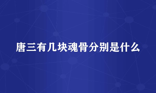 唐三有几块魂骨分别是什么