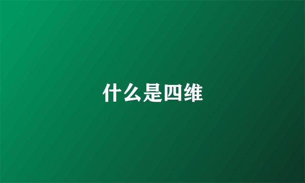 什么是四维