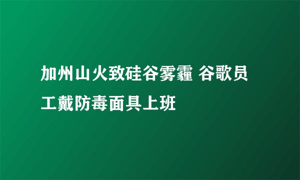 加州山火致硅谷雾霾 谷歌员工戴防毒面具上班
