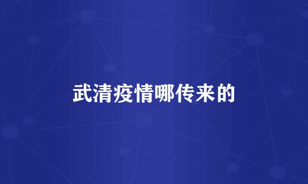 武清疫情哪传来的