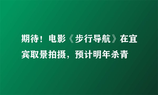 期待！电影《步行导航》在宜宾取景拍摄，预计明年杀青