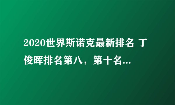 2020世界斯诺克最新排名 丁俊晖排名第八，第十名是布雷切尔_飞外网
