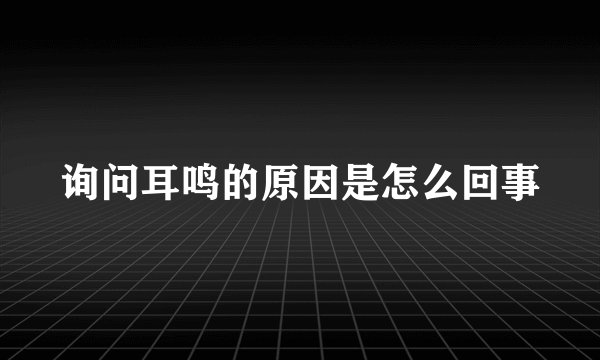 询问耳鸣的原因是怎么回事
