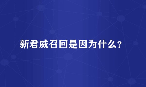 新君威召回是因为什么？