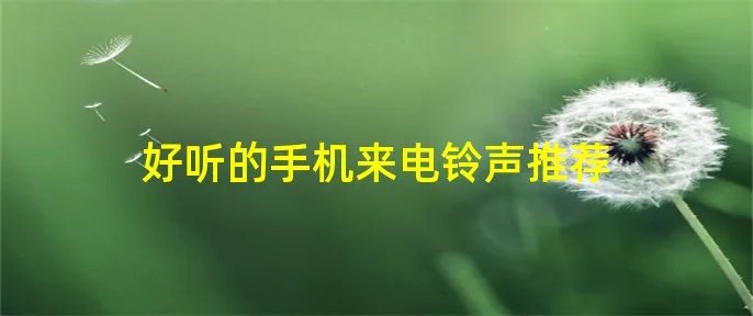 好听的手机来电铃声推荐