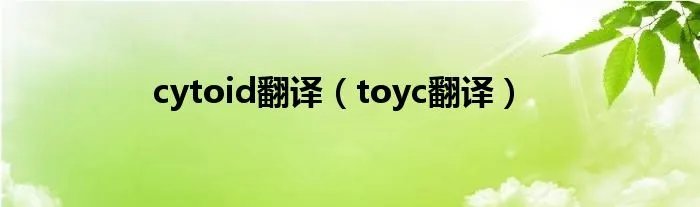 cytoid翻译（toyc翻译）