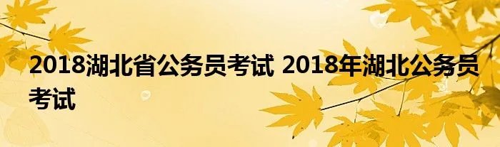 2018湖北省公务员考试 2018年湖北公务员考试