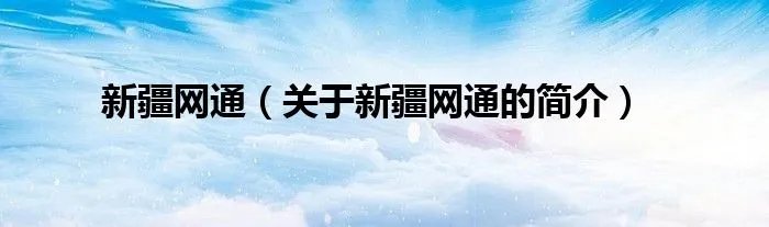 新疆网通（关于新疆网通的简介）