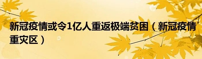 新冠疫情或令1亿人重返极端贫困（新冠疫情重灾区）