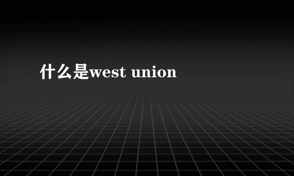 什么是west union
