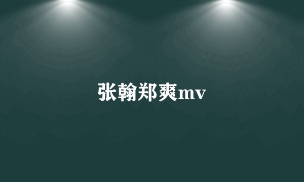 张翰郑爽mv
