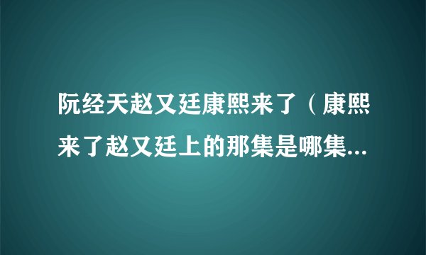 阮经天赵又廷康熙来了（康熙来了赵又廷上的那集是哪集啊）百科_飞外网