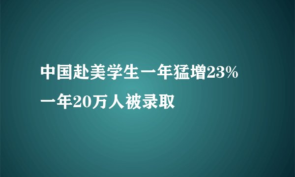 中国赴美学生一年猛增23% 一年20万人被录取