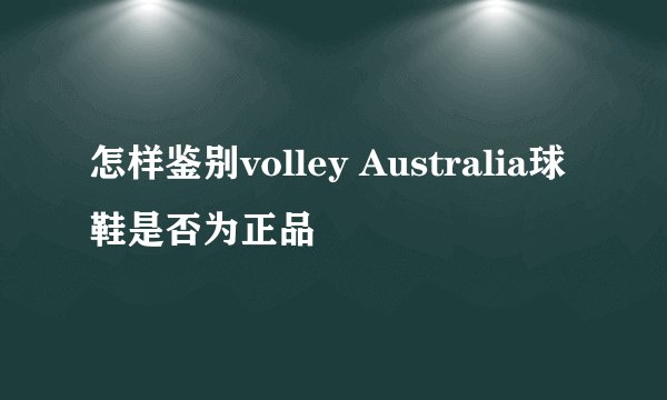 怎样鉴别volley Australia球鞋是否为正品