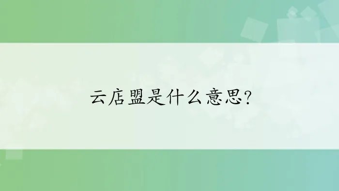 云店盟是什么意思？