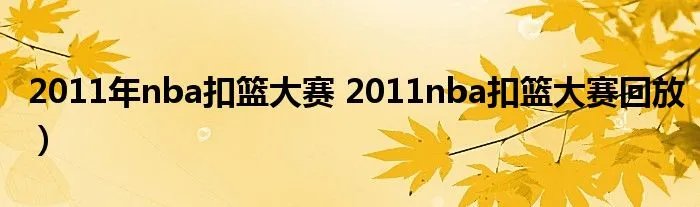 2011年nba扣篮大赛 2011nba扣篮大赛回放）