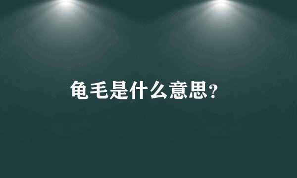 龟毛是什么意思？
