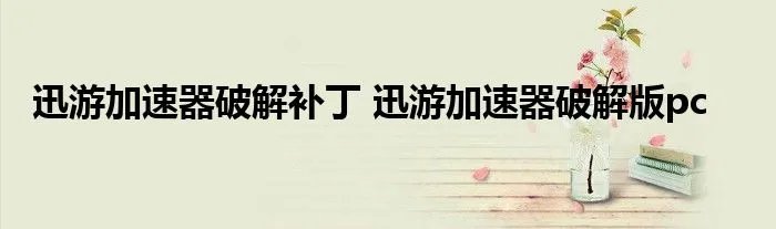 迅游加速器破解补丁 迅游加速器破解版pc
