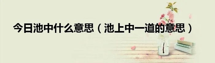 今日池中什么意思（池上中一道的意思）