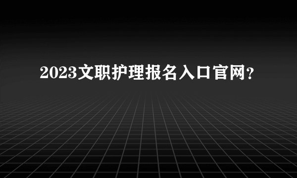 2023文职护理报名入口官网？