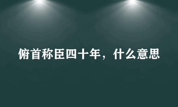 俯首称臣四十年，什么意思
