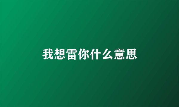 我想雷你什么意思
