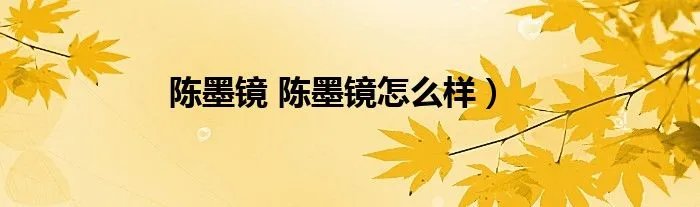 陈墨镜 陈墨镜怎么样）
