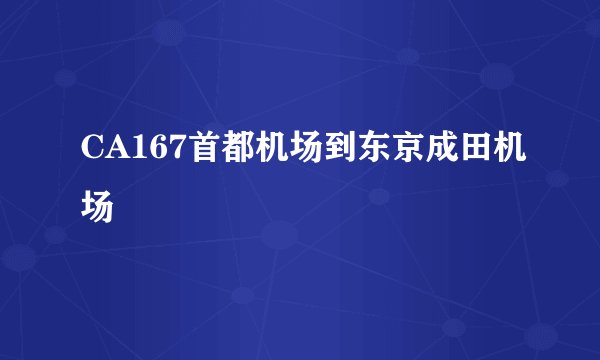 CA167首都机场到东京成田机场
