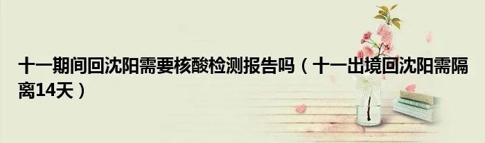 十一期间回沈阳需要核酸检测报告吗（十一出境回沈阳需隔离14天）