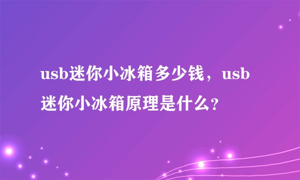 usb迷你小冰箱多少钱，usb迷你小冰箱原理是什么？