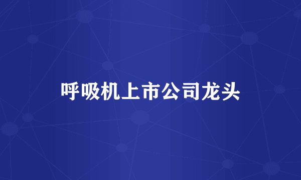 呼吸机上市公司龙头