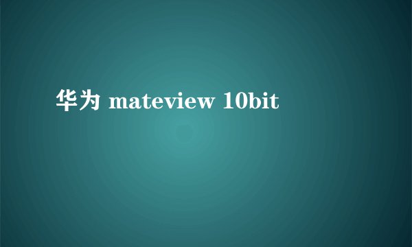 华为 mateview 10bit