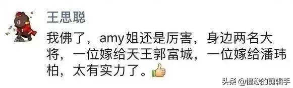 如何看待王思聪说潘玮柏的老婆是Amy的一名大将?