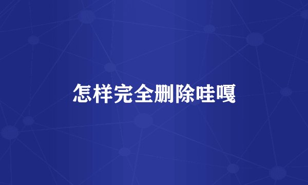 怎样完全删除哇嘎