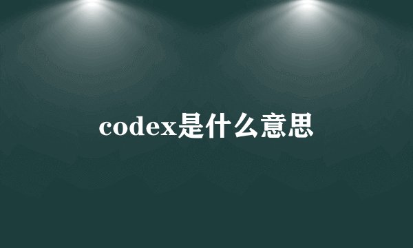 codex是什么意思