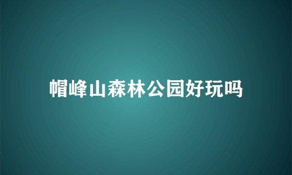 帽峰山森林公园好玩吗