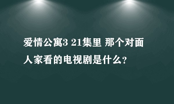 爱情公寓3 21集里 那个对面人家看的电视剧是什么?