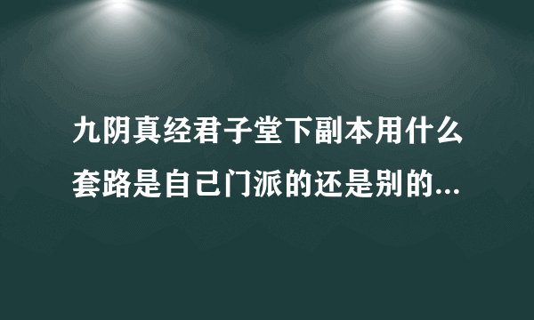 九阴真经君子堂下副本用什么套路是自己门派的还是别的套路,求详解？