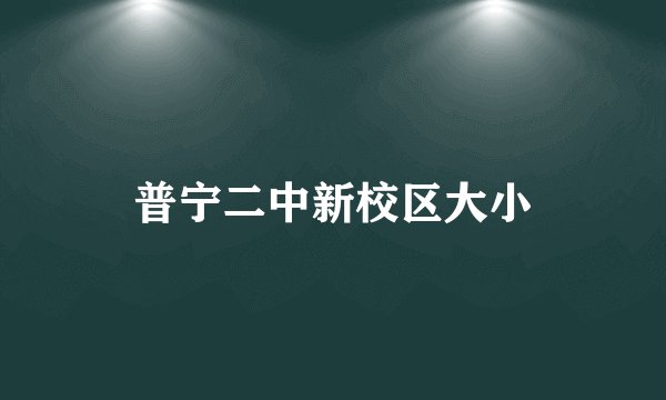普宁二中新校区大小
