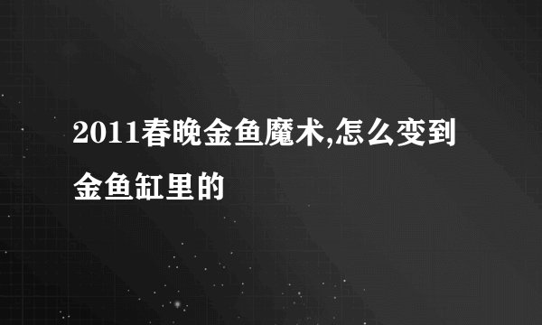 2011春晚金鱼魔术,怎么变到金鱼缸里的