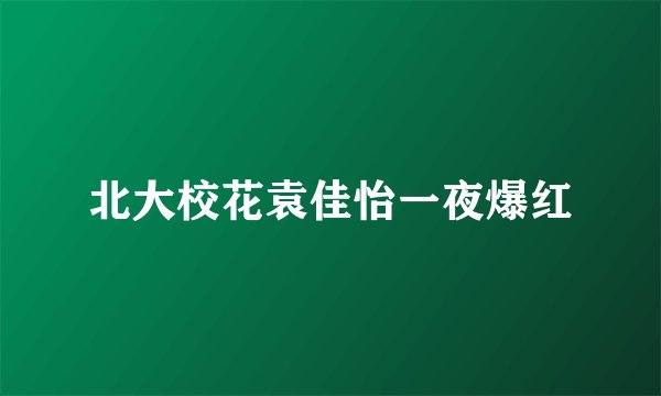 北大校花袁佳怡一夜爆红