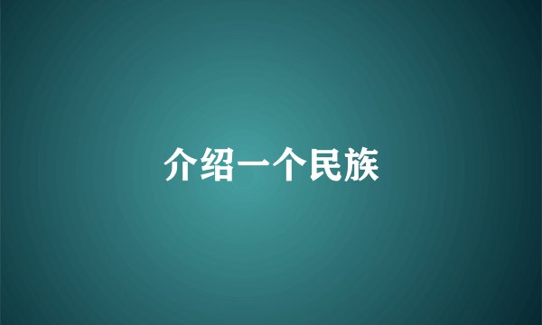 介绍一个民族
