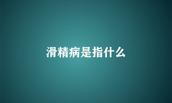 滑精病是指什么